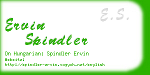 ervin spindler business card